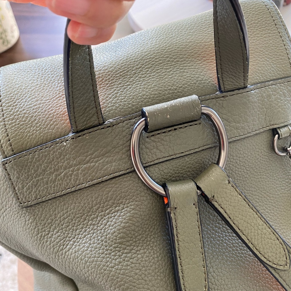 COACH Backpack in Army Green and Neon Orange - Picture 16 of 16